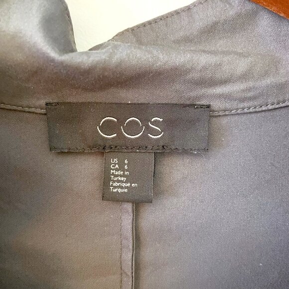 COS Grey Lapel Neck Dress, Size 6 - Picture 5 of 6